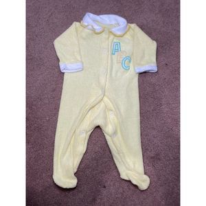 Vintage Baby Onesie ABC Scalloped‎ Collar Paper Tag Size S